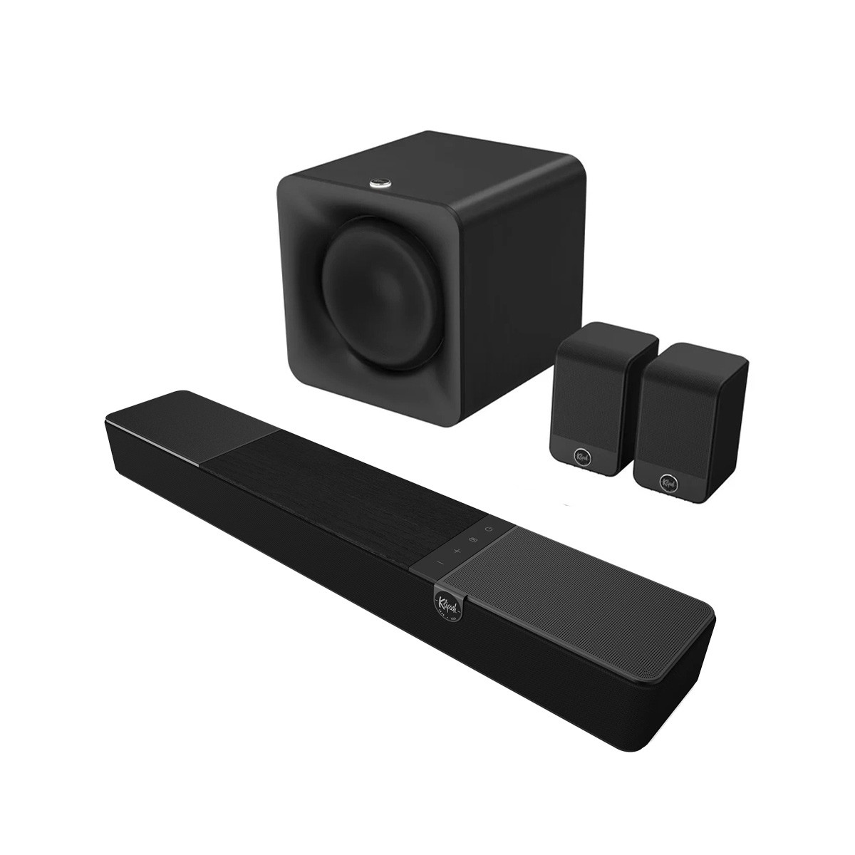 Barre de son Klipsch Flexus Core 100 avec caisson de basses Flexus Sub 100 et arrières Surround 100