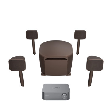 Ensemble Audio Extérieur Klipsch + WiiM | Courtyard 4.1 et WiiM AMP