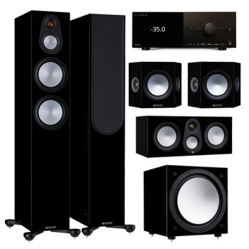 Ensemble cinéma maison 5.1 Anthem - Monitor Audio | MRX 740 8K et série Silver Ensemble cinéma maison 5.1 Anthem - Monitor Audio | MRX 740 8K et série Silver
