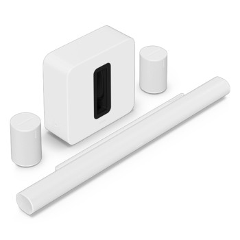 Barre de son Sonos avec caisson de basses et arrières | Arc Ultra, Sub 4 et Era 100 Blanc 