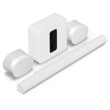 Barre de son Sonos avec caisson de basses et arrières | Arc Ultra, Sub 4 et Era 300 Blanc 