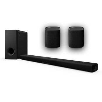 Barre de son Yamaha avec caisson de basses et haut-parleurs arrière sans fil | SRX50A et WSX1A 