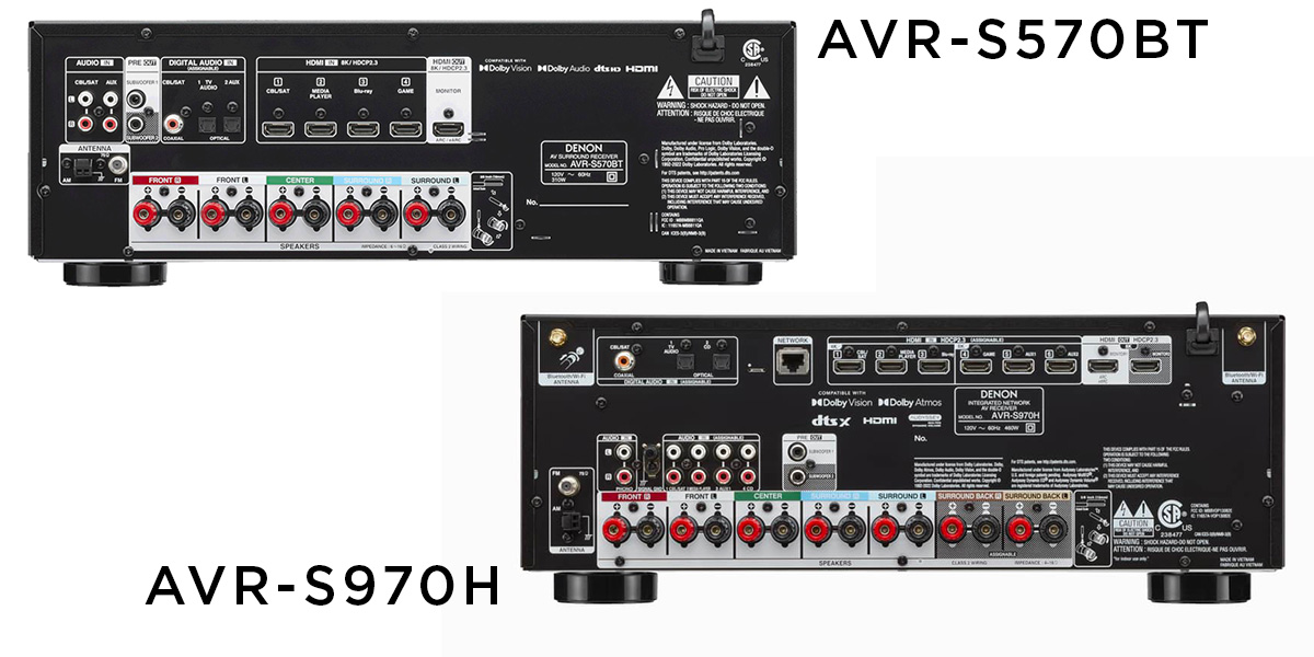 Récepteurs cinéma maison 8K Denon AVR-S570BT et AVR-S970H