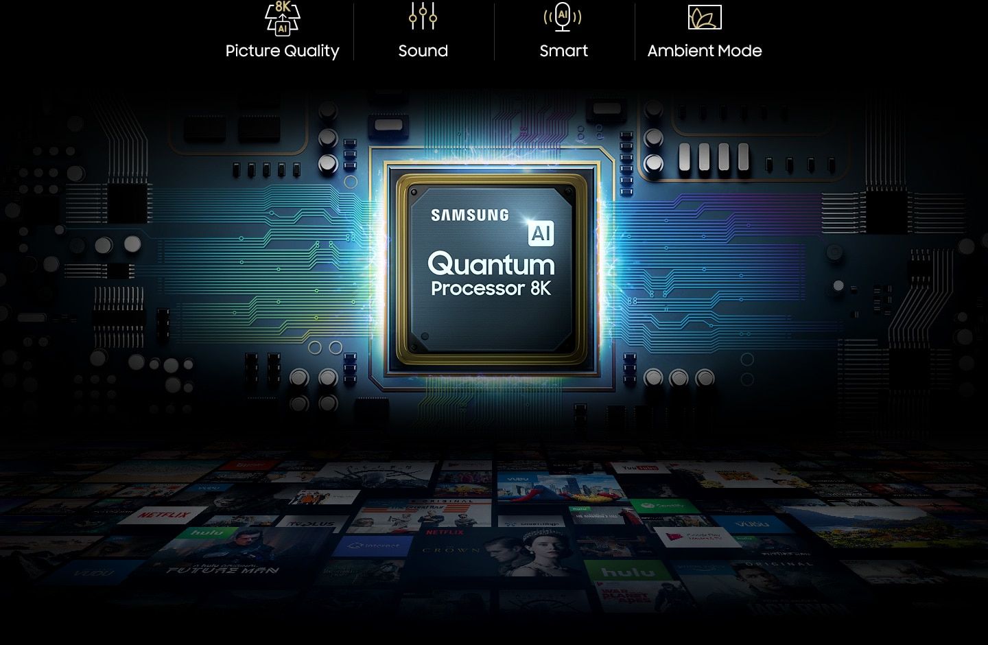 Le processeur AI Quantum des téléviseurs 8K de Samsung.