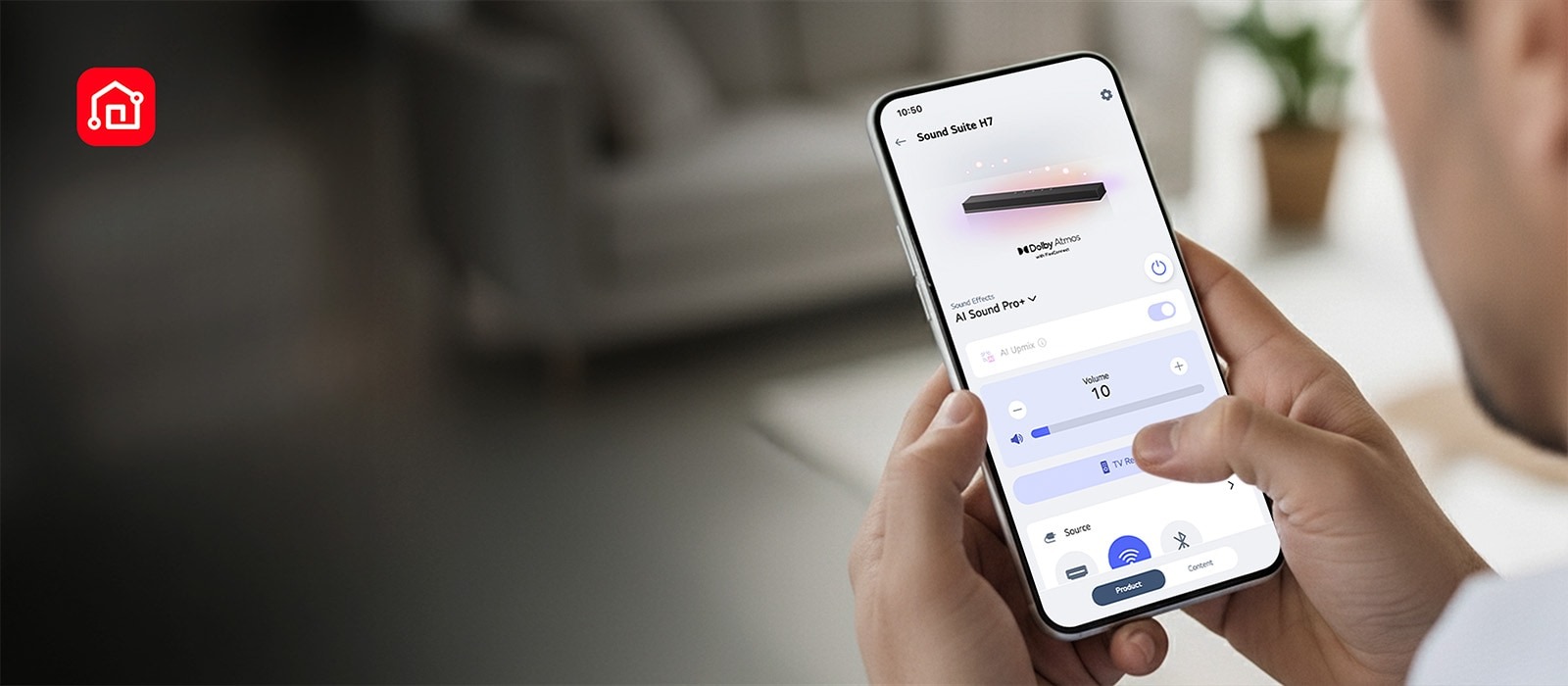 Application LG ThinQ pour contrôler la barre de son H7