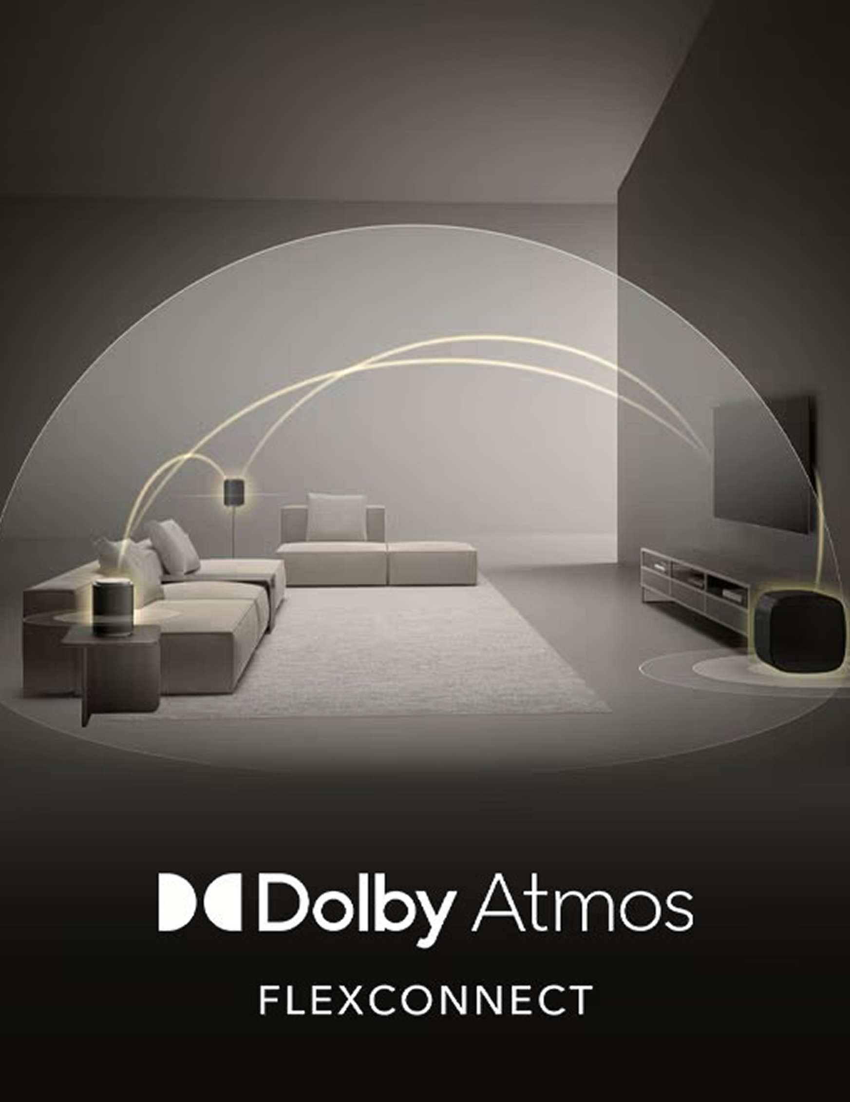 Compatibilité Dolby Atmos FlexConnect du caisson de basses LG W7