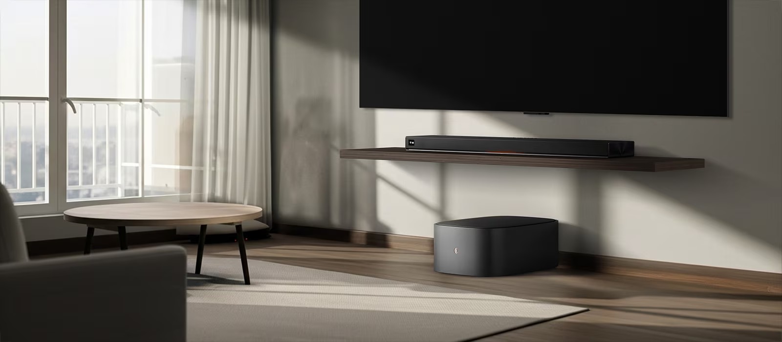 Intégration du caisson de basses LG W7 dans un espace de vie